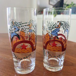 One-of-a-kind Hand Painted Heineken Glasses